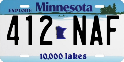 MN license plate 412NAF
