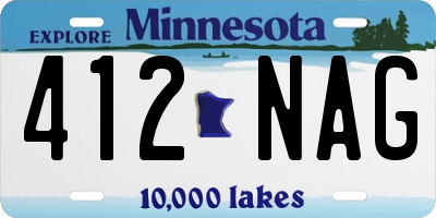 MN license plate 412NAG