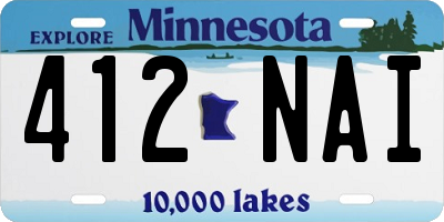 MN license plate 412NAI