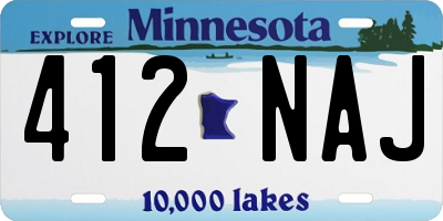 MN license plate 412NAJ