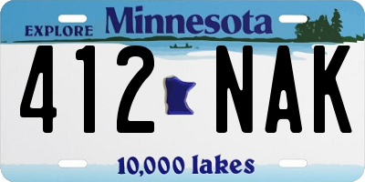MN license plate 412NAK