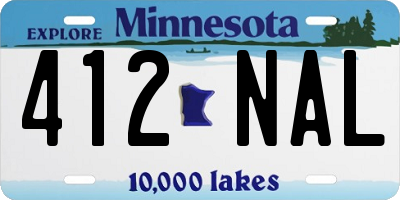 MN license plate 412NAL