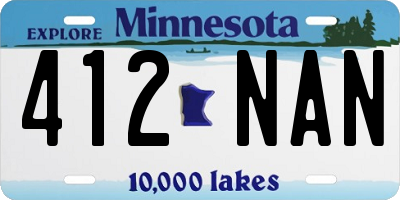 MN license plate 412NAN