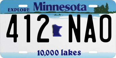 MN license plate 412NAO