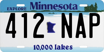 MN license plate 412NAP