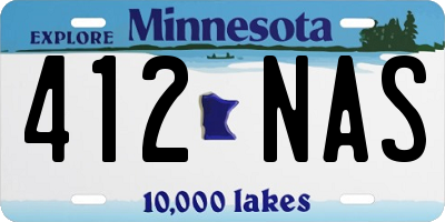MN license plate 412NAS