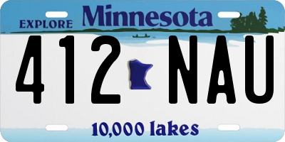 MN license plate 412NAU