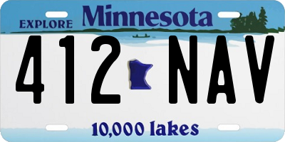 MN license plate 412NAV