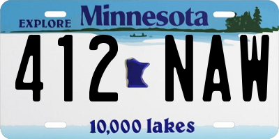 MN license plate 412NAW