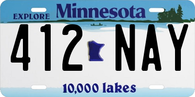 MN license plate 412NAY