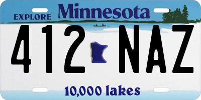 MN license plate 412NAZ