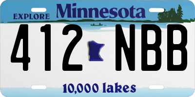 MN license plate 412NBB