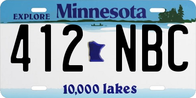 MN license plate 412NBC