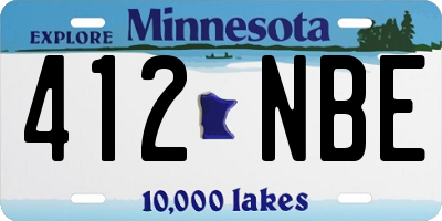 MN license plate 412NBE