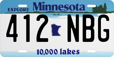 MN license plate 412NBG
