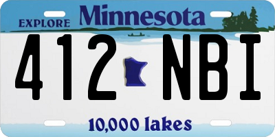 MN license plate 412NBI