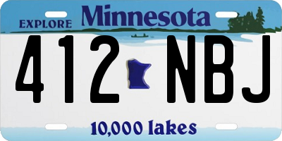 MN license plate 412NBJ