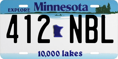 MN license plate 412NBL