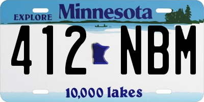 MN license plate 412NBM