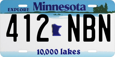 MN license plate 412NBN