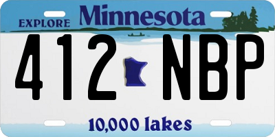 MN license plate 412NBP