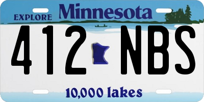 MN license plate 412NBS