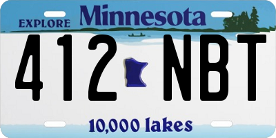 MN license plate 412NBT