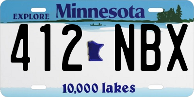 MN license plate 412NBX