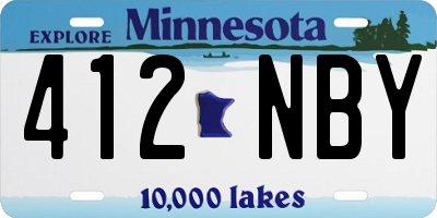 MN license plate 412NBY