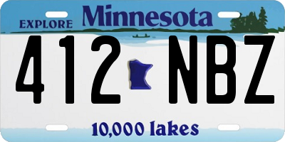 MN license plate 412NBZ