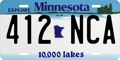 MN license plate 412NCA