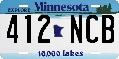 MN license plate 412NCB