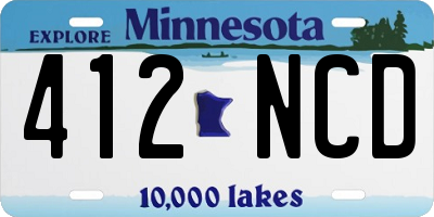 MN license plate 412NCD