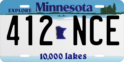 MN license plate 412NCE