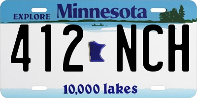 MN license plate 412NCH