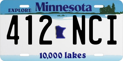 MN license plate 412NCI