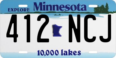 MN license plate 412NCJ