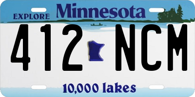 MN license plate 412NCM