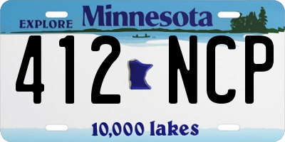 MN license plate 412NCP
