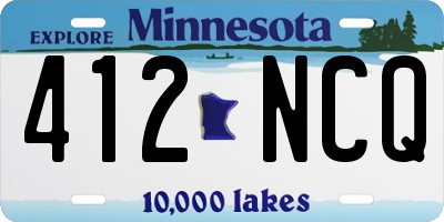 MN license plate 412NCQ