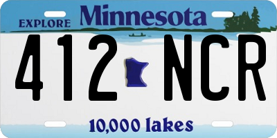 MN license plate 412NCR