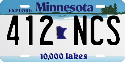 MN license plate 412NCS