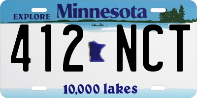 MN license plate 412NCT
