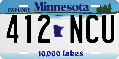MN license plate 412NCU