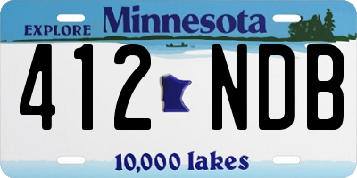 MN license plate 412NDB