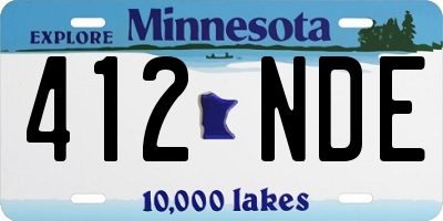 MN license plate 412NDE