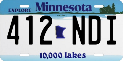 MN license plate 412NDI