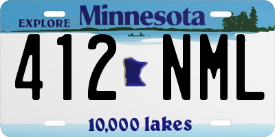 MN license plate 412NML