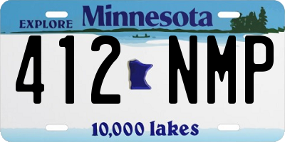 MN license plate 412NMP