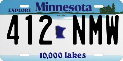 MN license plate 412NMW